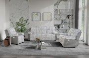 U6028 Motion Sofa & Loveseat Set in Gray Corduroy by Global