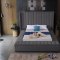 Kiki Upholstered Bed in Grey Velvet Fabric by Meridian