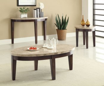 701888 3Pc Coffee Table Set by Coaster w/Cream Marble Top [CRCT-701888]