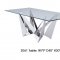 2061 Dining Table by ESF w/Glass Top & Optional 365 Brown Chairs