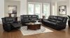 Lee Motion Sofa 601061 in Black by Coaster w/Options