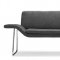 Gray Microfiber Contemporary Bench with Chrome Steel Frame