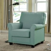 Belem Set of 2 Accent Chairs CM-AC6056BL in Blue Flax Fabric