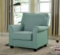 Belem Set of 2 Accent Chairs CM-AC6056BL in Blue Flax Fabric