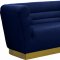 Bellini Sofa 669 in Navy Velvet Fabric by Meridian w/Options