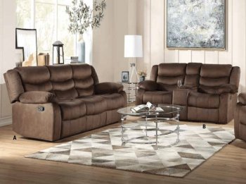 Angelina Motion Sofa 55045 in Dark Brown Fabric - Acme w/Options [AMS-55045-Angelina]