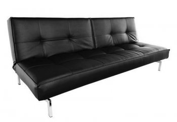 Black, White or Chocolate Leatherette Modern Convertible Sofa [MLSB-582 Black]