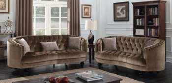 Manuela Sofa CM6145BR in Brown Flannelette Fabric w/Options [FAS-CM6145BR-Manuela-Brown]