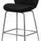 Paris Counter Stool 788 Set of 2 Black Velvet Fabric by Meridian