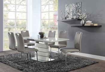 Glissand 7Pc Dining Room Set 5599-71 White & Taupe - Homelegance [HEDS-5599-71-Glissand]