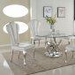 Raegan Dining Table 5Pc Set Clear Glass Top by Chintaly