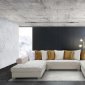 LCL-003U Sectional Sofa in White Velvet