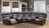 FD7801 Motion Sectional Sofa in Espresso & Brown Leather by FDF