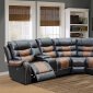 FD7801 Motion Sectional Sofa in Espresso & Brown Leather by FDF