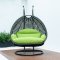 Wicker Hanging Double Egg Swing Chair ESCCH-57LG by LeisureMod