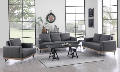 Kester Sofa 509187 in Charcoal Fabric by Coaster w/Options