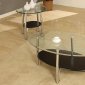 Metalic Steel Frame Modern 3PC Coffee Table Set w/Glass Top