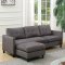 Ceasar Sectional Sofa Set 53315 in Gray Fabric by Acme w/Chair