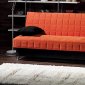 Rio Orange Fabric Convertible Sofa Bed w/Black Accents