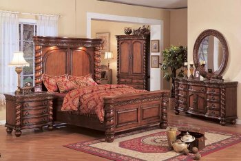 Traditional Style Bedroom with Oversized Headboard [AMBS-48-9820]