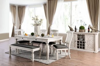 Georgia Dinette Set CM3089 5Pc Set in Antique White w/Options [FADS-CM3089T-Georgia]