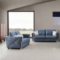 Kingston Sofa & Loveseat Set in Blue Velvet w/Options