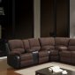 U1710 Motion Sectional Sofa in Chocolate Fabric by Global