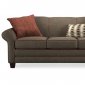 Two-Tone Fabric & Faux Leather Traditional Sofa w/Ottoman