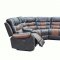 FD7801 Motion Sectional Sofa in Espresso & Brown Leather by FDF