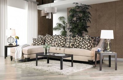 Veritate Sectional SM2264 in Beige Microfiber Fabric w/Options