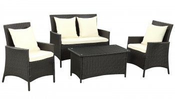 Flourish Patio Sofa 4Pc Set Choice of Color by Modway [MWOUT-Flourish]