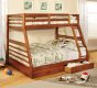 CM-BK601A California II Twin/Full Bunk Bed in Oak