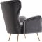 Opera Accent Chair 532 in Grey Velvet Fabric by Meridian