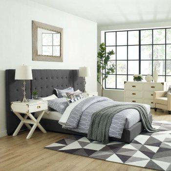 Sierra Upholstered Platform Queen Bed in Gray Fabric by Modway [MWB-MOD-5818-GRY Sierra]