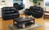 Black Leather Recliner Living Room Set