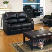 Black Leather Recliner Living Room Set