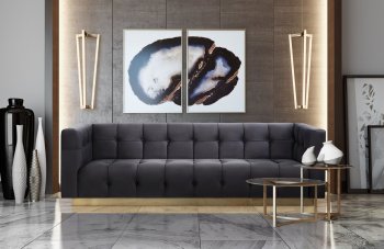 Roma Sofa in Grey Velvet Fabric by TOV [TVS-S169 Roma Grey]