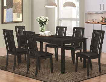 Plano 105021 Dining Set 5Pc in Black by Coaster w/Options [CRDS-105021 Plano]