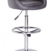 Black or White Leatherette Set of 2 Bar Stools with Steel Base