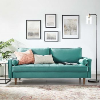 Valour Sofa in Teal Velvet Fabric by Modway w/Options [MWS-3764 Valour Teal]