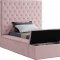 Bliss Bed in Pink Velvet Fabric by Meridian w/Options