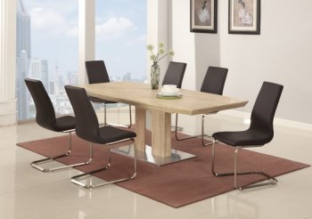 Zoey Dining Table in Light Oak by Chintaly w/Options [CYDS-Zoey Brown]