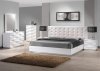 White Lacquered Finish Modern Bedroom w/Optional Items