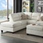 F7610 Sectional Sofa 3Pc in White Bonded Leather by Boss