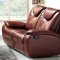 Brown Leather Living Room Set With Recliner Seats