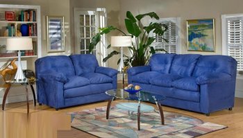 6300 Lisa Sofa & Loveseat Set in Cobalt Blue Fabric by Chelsea [CHFS-TU-6300 Lisa Cobalt Blue]