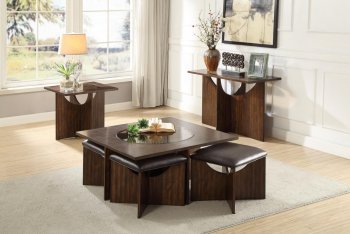 Akita Coffee Table w/4 Stools & 2 End Tables Set by Homelegance [HECT-3614 Akita]