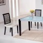 Two Tone Contemporary Dinette With Glass Cover