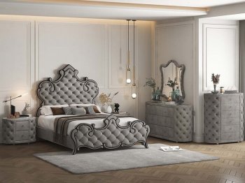 Perine Bedroom BD01062Q in Gray Velvet by Acme w/Options [AMBS-BD01062Q Perine]