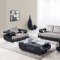 U7208 Sectional Sofa in Grey Fabric/Black PU by Global Furniture